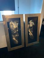 Twee Grote Torso Schilderijen - Zilver & Zwart zink, Ophalen