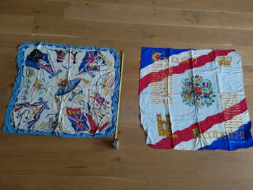 2x sjaal kroning Elizabeth 2 van Engeland London 1953  beschikbaar voor biedingen