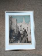 Straattafereel Algiers kleurenets door Isidore van Mens, Ophalen of Verzenden