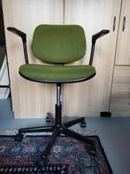 Groene vintage bureaustoel met armleuningen, Ophalen, Gebruikt, Bureaustoel, Groen
