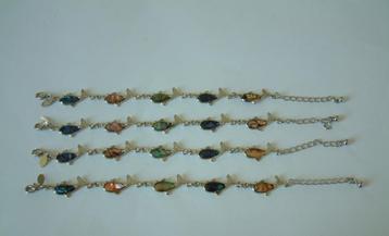 4 z.g.a.n. armband dolfijntjes dolfijn met abalone schelp beschikbaar voor biedingen