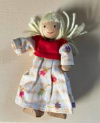 Houten pop poppetje jurk meisje vrouw 11cm, Ophalen of Verzenden, Zo goed als nieuw, Popje