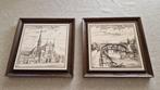 2 oude tegels helmond in lijst, Antiek en Kunst, Curiosa en Brocante, Ophalen of Verzenden