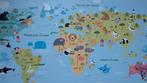 Wereldkaart op doek - schilderij., Ophalen, Zo goed als nieuw, Schilderij, 75 cm of meer