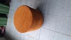Cognac kleurige poef, Minder dan 50 cm, Rond, Minder dan 50 cm, Ophalen of Verzenden