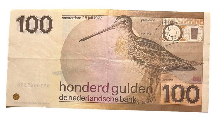 100 gulden 1977 bankbiljet, Postzegels en Munten, Bankbiljetten | Nederland, 100 gulden, Verzenden