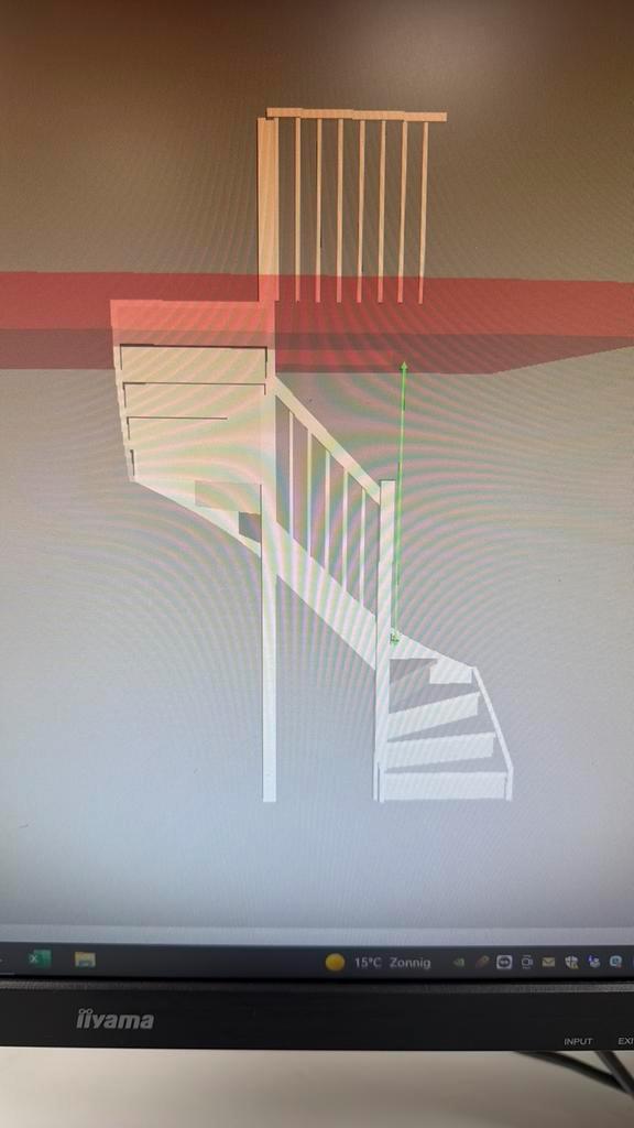 2 kwart trap 2880 hoog dichte, Doe-het-zelf en Verbouw, Ladders en Trappen, 2 tot 4 meter, Ophalen of Verzenden