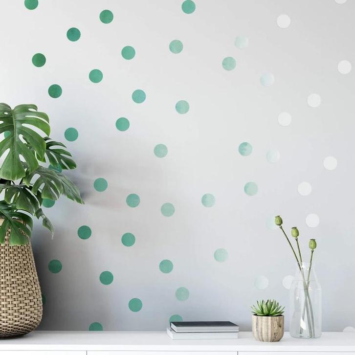Wall art Ombre groen stippen 86x42 nieuw in verpakking, Huis en Inrichting, Stoffering | Behang, Groen, Ophalen of Verzenden