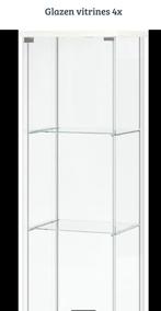 Glazen vitrines 2xWit 2xZwart, Ophalen, 50 tot 100 cm, Minder dan 100 cm, 25 tot 50 cm