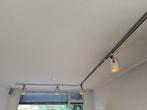 Retro railverlichting met 4 verstelbare spots, Huis en Inrichting, Lampen | Spots, Ophalen, Gebruikt, Metaal of Aluminium, Plafondspot of Wandspot