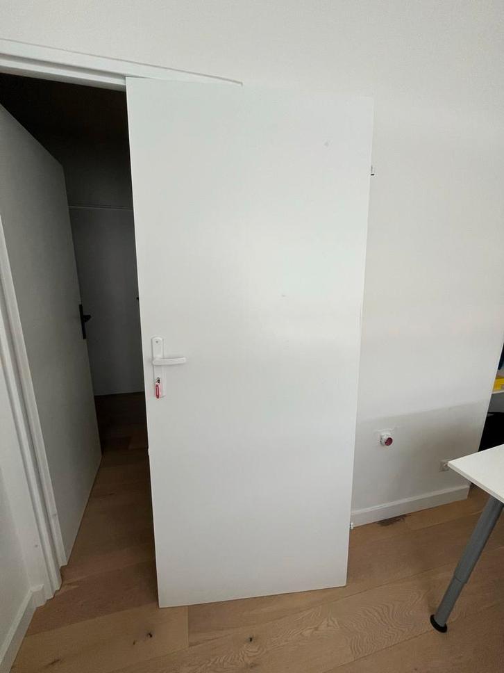 Houten Binnendeur Rechtsdraaiend, Doe-het-zelf en Verbouw, Deuren en Horren, Gebruikt, Binnendeur, 200 tot 215 cm, 80 tot 100 cm