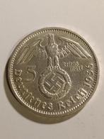 Vijf reichsmark zilver 1936 Duitsland, Postzegels en Munten, Ophalen of Verzenden, Duitsland, Zilver