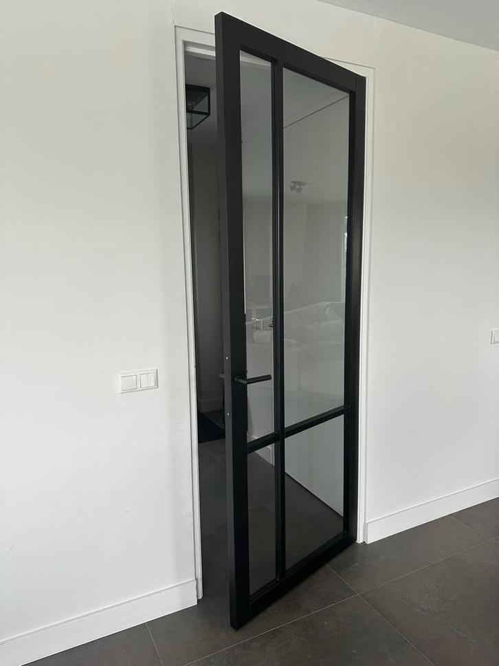 Austria Nero binnendeur met glas incl kozijn, Doe-het-zelf en Verbouw, Deuren en Horren, Nieuw, Binnendeur, 215 cm of meer, 80 tot 100 cm
