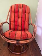 Vintage Rotan Draaifauteuil Jaren 70 Manou, Ophalen, Gebruikt, Minder dan 75 cm, Riet of Rotan