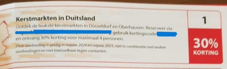 Kerstmarkten in Duitsland kortingsbon, Tickets en Kaartjes, Kortingen en Cadeaubonnen, Drie personen of meer, Overige typen, Kortingsbon