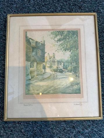 Vintage aquarelprint – “Thames Ditton” – H. Alexander (1929) beschikbaar voor biedingen