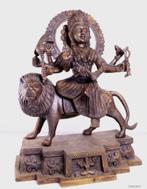 Bijzonder groot beeld Durga - Brons - India, Antiek en Kunst, Ophalen