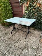 Tafeltje met ijzeren onderstel, Ophalen, Gebruikt, Rechthoekig, Metaal