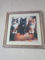 Mooie lijst, Diamond painting poezen, Ophalen, Minder dan 50 cm, Gebruikt, Schilderij