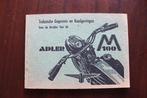 Adler M100 motorfiets instructie boekje, Ophalen of Verzenden, Overige merken