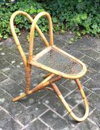 Vintage rotan bijzettafeltje Rohe Zuidwolde, Huis en Inrichting, Tafels | Bijzettafels, Ophalen, Minder dan 55 cm, Gebruikt, Rond