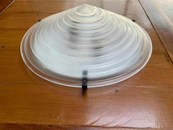 Glazen Schelp Lamp, Huis en Inrichting, Lampen | Plafondlampen, Zo goed als nieuw, Glas, Ophalen of Verzenden
