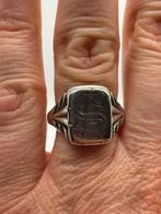A298 Prachtige zilveren zegelring initialen AS maat 18,5, Sieraden, Tassen en Uiterlijk, Antieke sieraden, Ophalen of Verzenden