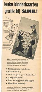 Sunil - advertentie kinderkaarten - uit Tijdschrift 1957, Verzamelen, Verzenden