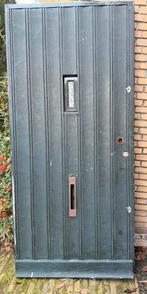 Massieve Houten Voordeur met Glas, Doe-het-zelf en Verbouw, Deuren en Horren, Ophalen, Gebruikt, Buitendeur, 200 tot 215 cm