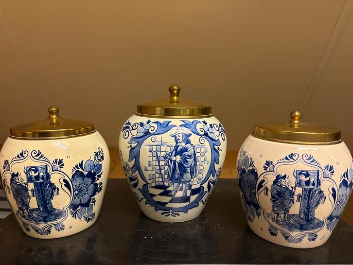 Delfts Blauw Toeback Potten - Set van 3, Antiek en Kunst, Antiek | Keramiek en Aardewerk, Ophalen