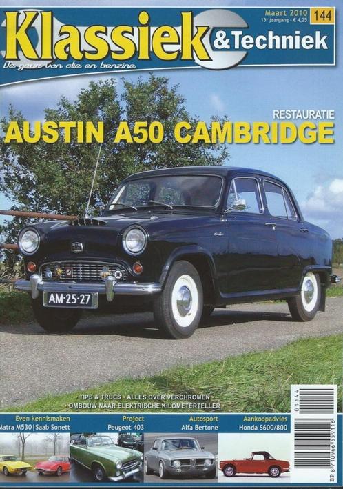 Klassiek & Techniek 144 2010 : Honda S600 S800 - Austin A50, Boeken, Auto's | Folders en Tijdschriften, Gelezen, Algemeen, Ophalen of Verzenden