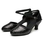 Zwarte dames glitter dansschoenen dans hakken salsa tango, Kleding | Dames, Schoenen, Verzenden, Nieuw, Zwart, Dansschoenen