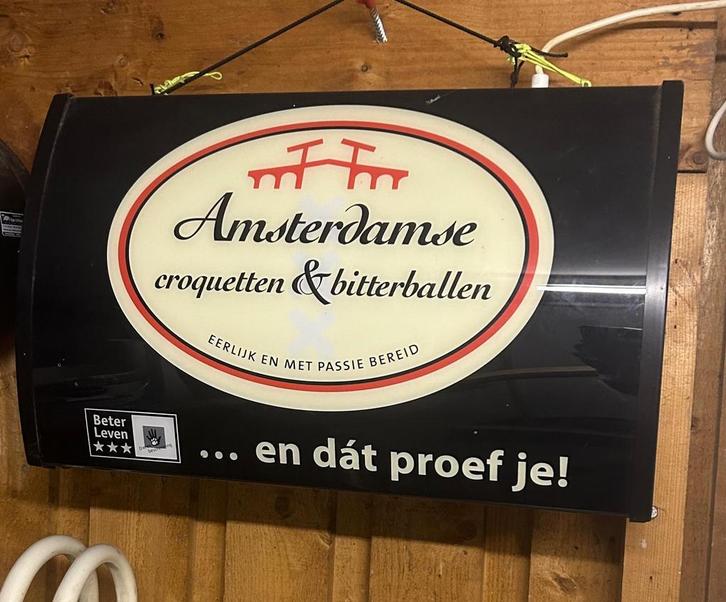Patat / friet reclame zie fotos, Verzamelen, Merken en Reclamevoorwerpen, Gebruikt, Lichtbak of (neon) lamp, Ophalen of Verzenden
