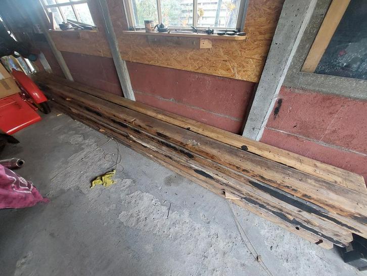 12 stuks gelamineerde balk 70×160x500, Doe-het-zelf en Verbouw, Hout en Planken, Gebruikt, Balk, Vuren, 300 cm of meer, 50 mm of meer