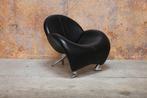 ZGANieuw zwarte leren Leolux Papageno design fauteuil, Huis en Inrichting, Fauteuils, Leolux, Design, 75 tot 100 cm, Ophalen of Verzenden