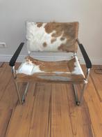 Stoel met koeienhuid, Huis en Inrichting, Stoelen, Ophalen, Gebruikt, Bruin, Metaal