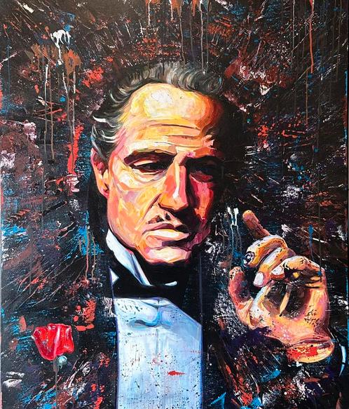 Alex L- The Godfather- Handgeschilderd (100%)- Uniek- XXL, Antiek en Kunst, Kunst | Schilderijen | Modern, Ophalen of Verzenden