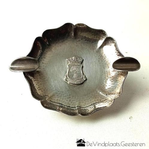 SOLA verzilverd en gehamerd asbakje Heinenoord, Antiek en Kunst, Curiosa en Brocante, Ophalen of Verzenden