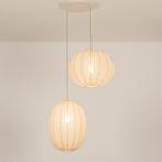 hanglamp lampion beige stof keuken bed tafel hal vide lamp, Ophalen of Verzenden, Nieuw, Stof, Minder dan 50 cm