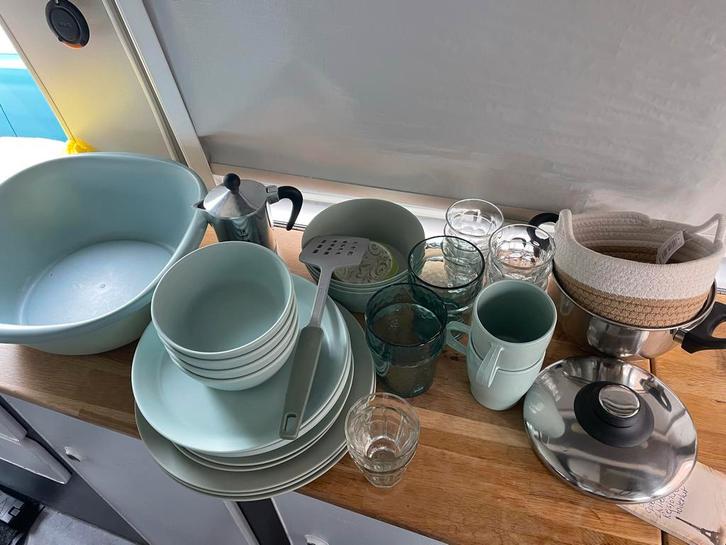 Complete Kampeerspullen Set Lichtgroen zgan, Caravans en Kamperen, Kampeeraccessoires, Nieuw, Ophalen of Verzenden