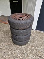 Vier Continental winterbanden op stalen velg 195/65/R/15 T, Ophalen, Gebruikt