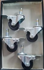 4 Zwenkwielen voor Meubels, Tafelpoot, Gebruikt, Metaal, Industrieel