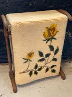 Vintage kleed loper seventies Smyrna crème wit bloemen zgan, Minder dan 50 cm, Gebruikt, Vintage seventies bohemian, Ophalen of Verzenden