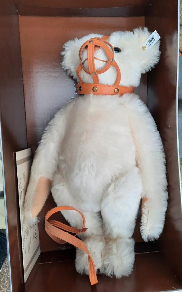 Steiff Muilkorf Teddybeer 1908 Replica 1988/89 in Doos, Verzamelen, Poppen, Zo goed als nieuw, Overige typen, Ophalen of Verzenden