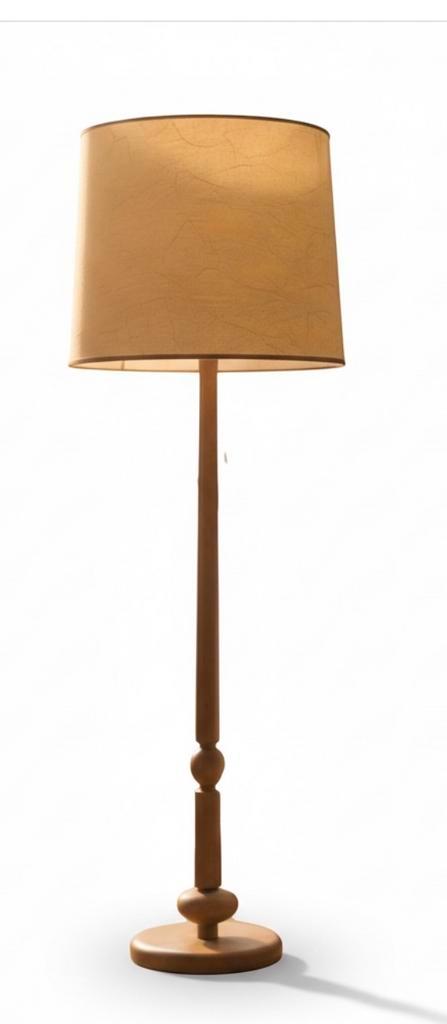 Mooie Staande Lamp vol hout japandi vintage retro stijl, Huis en Inrichting, Lampen | Vloerlampen, Gebruikt, 150 tot 200 cm, Hout