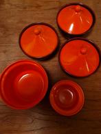 Vintage Oranje Aardewerk Servies huizen holland, Huis en Inrichting, Keuken | Servies, Gebruikt, Ophalen of Verzenden, Kom(men)