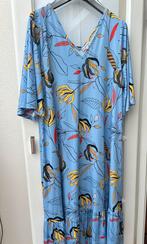 Toek geweldige jurk travelstof maat XL blauw met print, Ophalen of Verzenden, Zo goed als nieuw, Blauw, Jurk