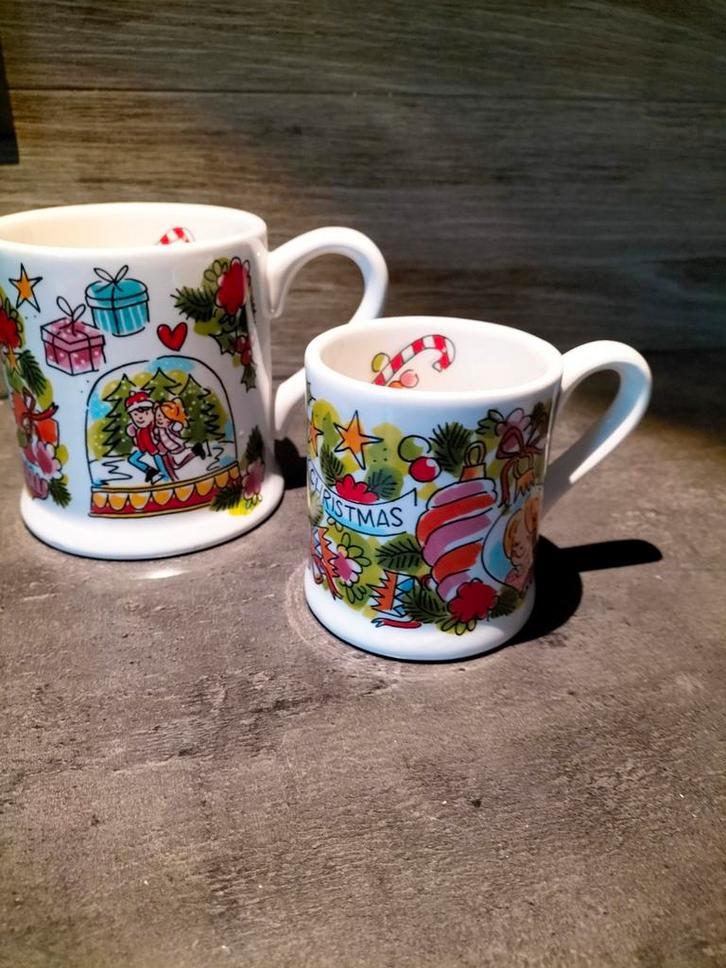 Blond Amsterdam Kerst mokken groot en klein, Huis en Inrichting, Keuken | Servies, Zo goed als nieuw, Kop(pen) en/of Schotel(s)