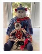 2 x antiek porselein 1950 Blue Delft pop doll Japans Asian, Ophalen of Verzenden, Zo goed als nieuw, X, Pop