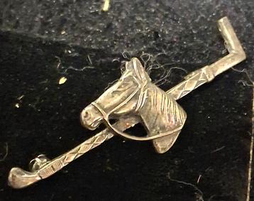 Vintage Zilveren polo Paarden speld beschikbaar voor biedingen
